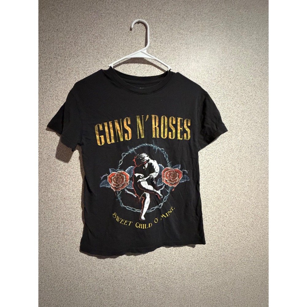 Guns N Roses Sweet Child O Mine Graphic T-Shirt Black XS Bravado Rock Band Tee